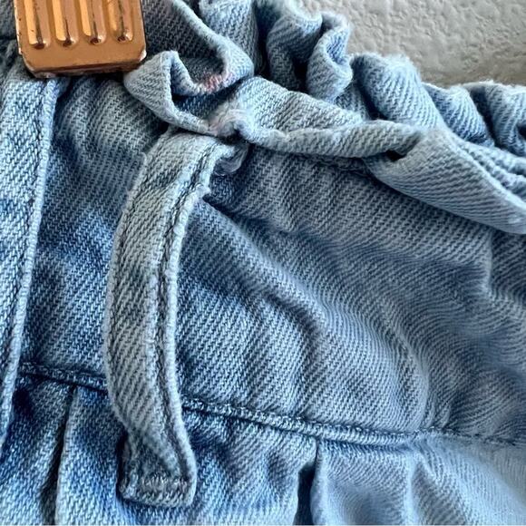 American Eagle Pull On Paperbag Chambray Pants 100% Cotton Small - Picture 6 of 10